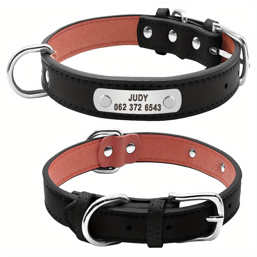 Custom Engraved Dog Collar with Personalized ID Tag