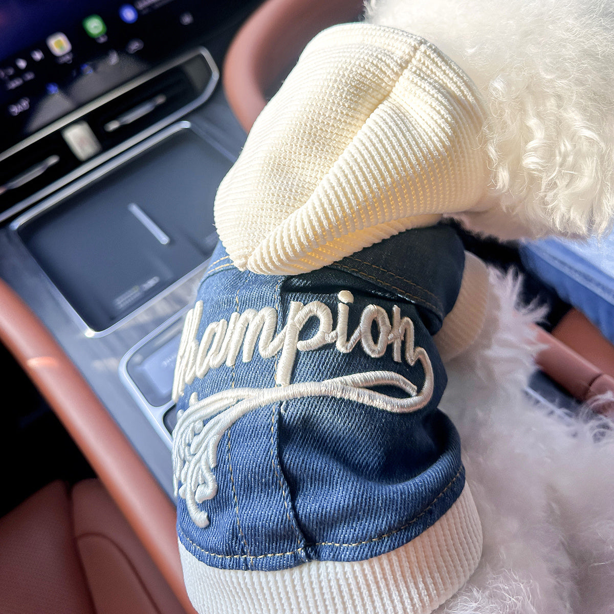 Chic Denim Dog Jacket for Small Breeds - Cozy & Stylish Pet Apparel with Snap Closure, Perfect for Fall/Winter