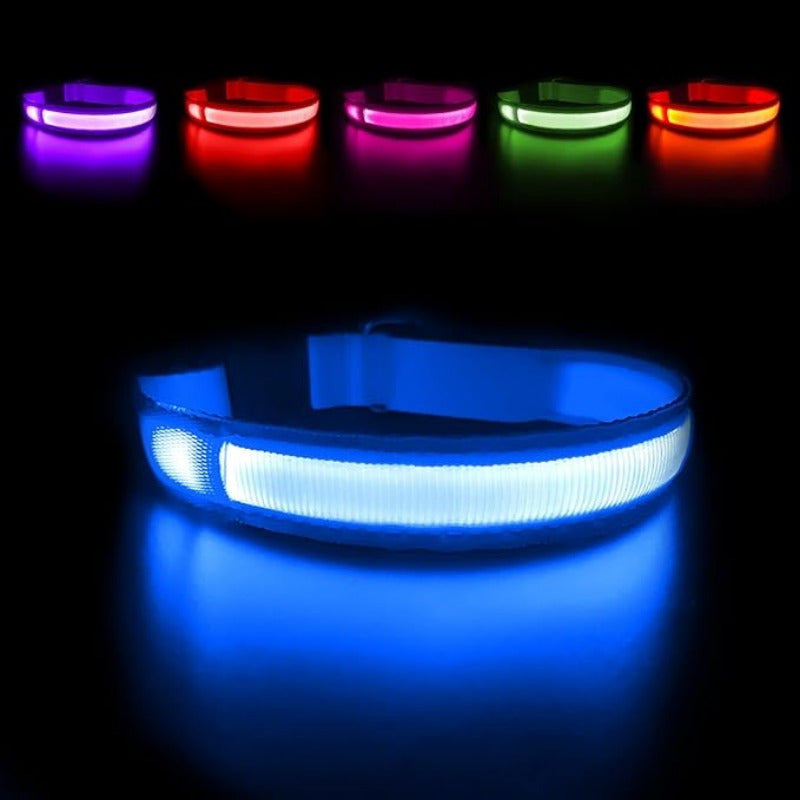 Glow-in-the-Dark LED Pet Collar for Small to Medium Dogs - Geometric Pattern, Durable Nylon Material, Keeps Your Pet Safe & Visible at Night, Walking