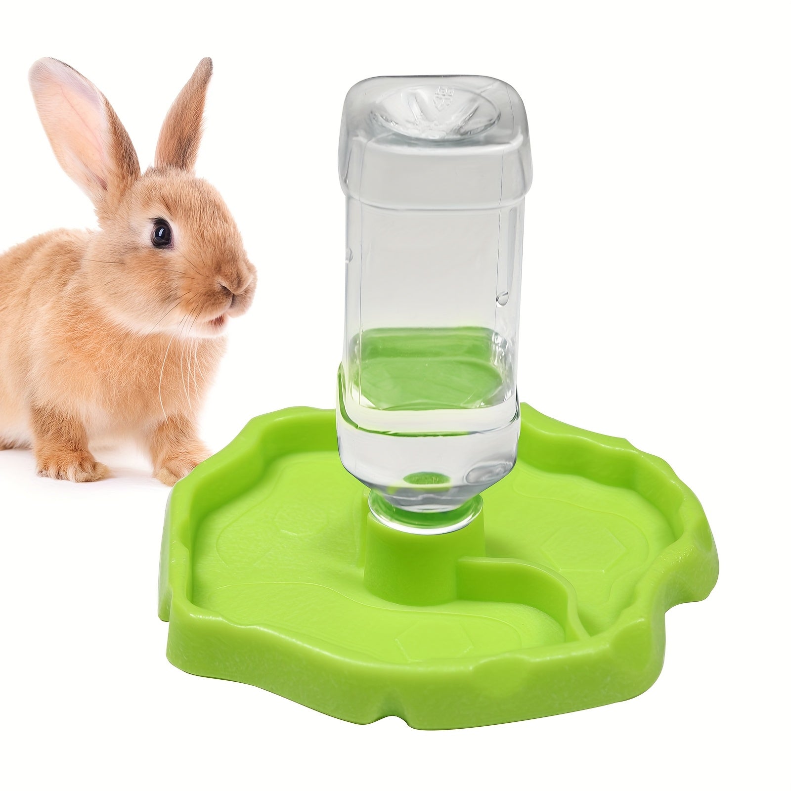 2-in-1 Small Pet Feeding & Watering Bottle - Durable PP Material, Ideal for Rabbits, Hamsters, Chicks, Kittens, and Turtles - Green with Clear Plastic Dispenser