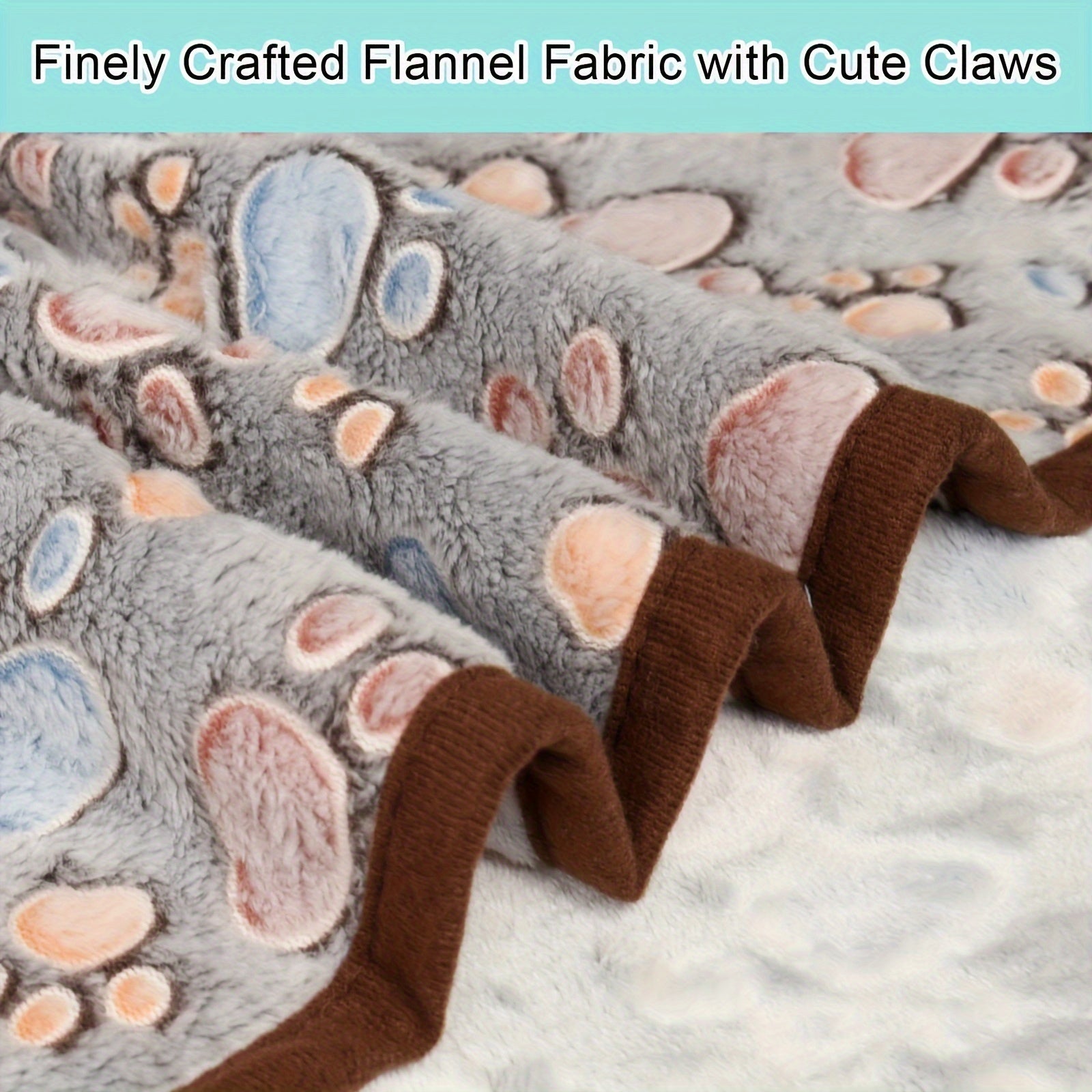 Soft Coral Fleece 3pcs Cozy Gray Paw Print Pet Blankets - Machine Washable, All-Season Comfort for Small to Large Breeds - Polyester Durability, Plush Pet Accessories