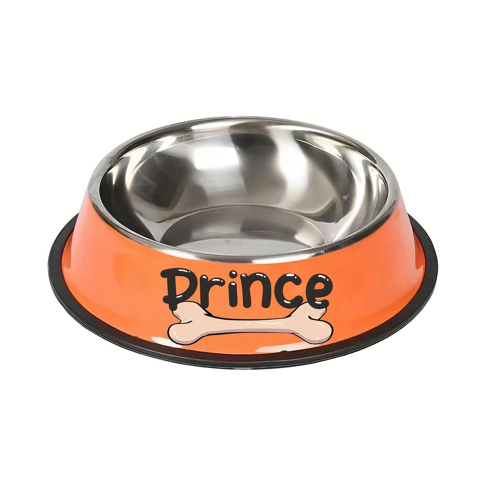 1pc Personalized Stainless Steel Dog Bowls - Non-Slip Custom Pet Feeding Dishes - For Dogs - Ideal for New Year Gifts