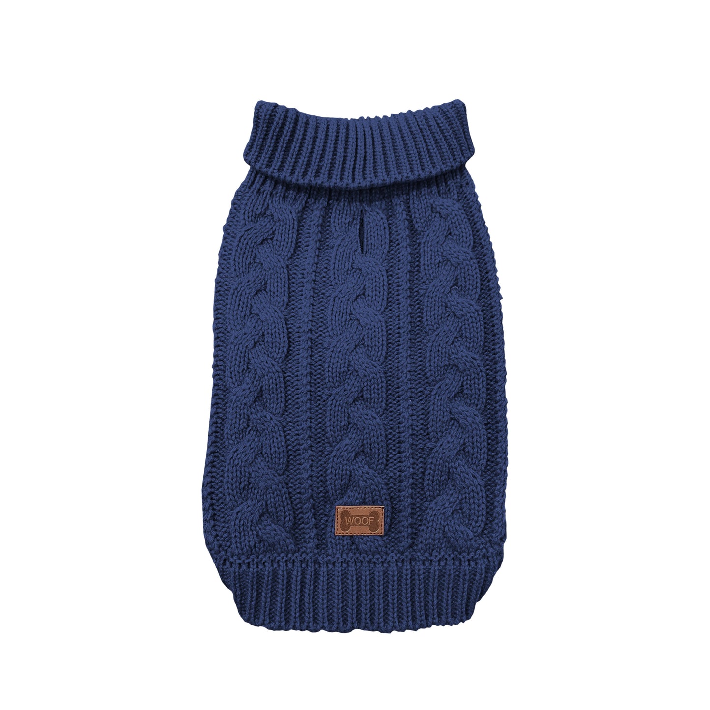 PETS TALE Dog Sweater Cable-Knit Pullover with Chain Detailing & Tag - Machine Washable Cozy Winter Sweater for Small, Medium & Large Breeds, Navy Blue, Dog Sweater for Small Dogs, Durable Petwear