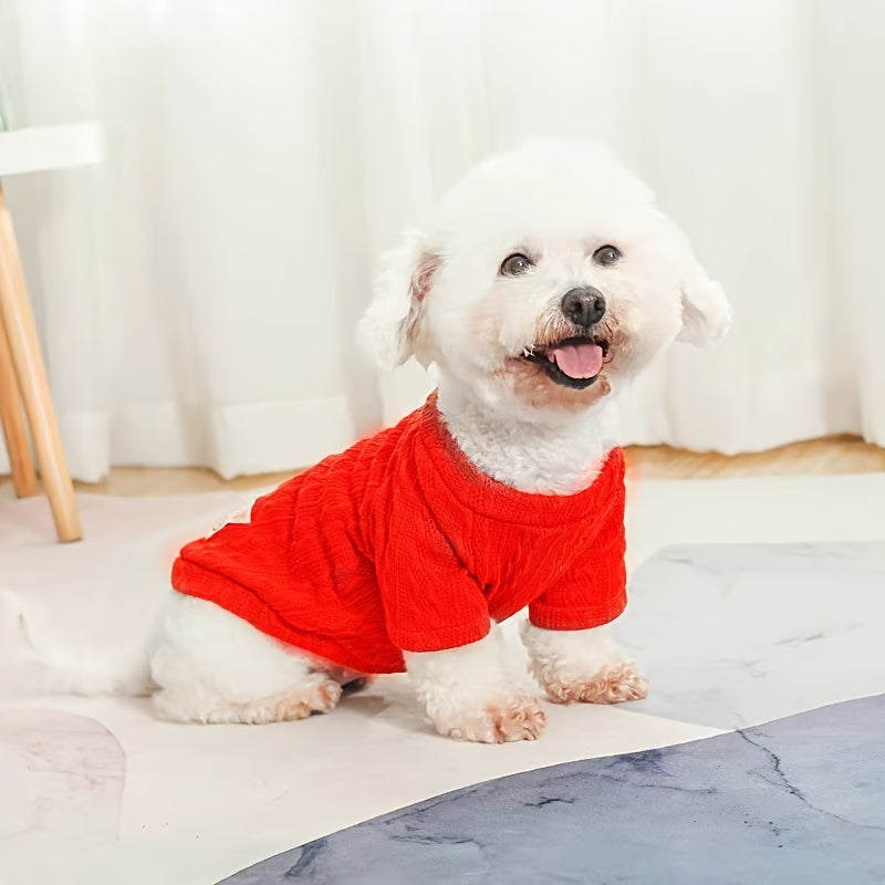 Cat And Dog Sweater, Pet Knitted Clothes, Solid Color Cat Knitwear, Pet Apparel