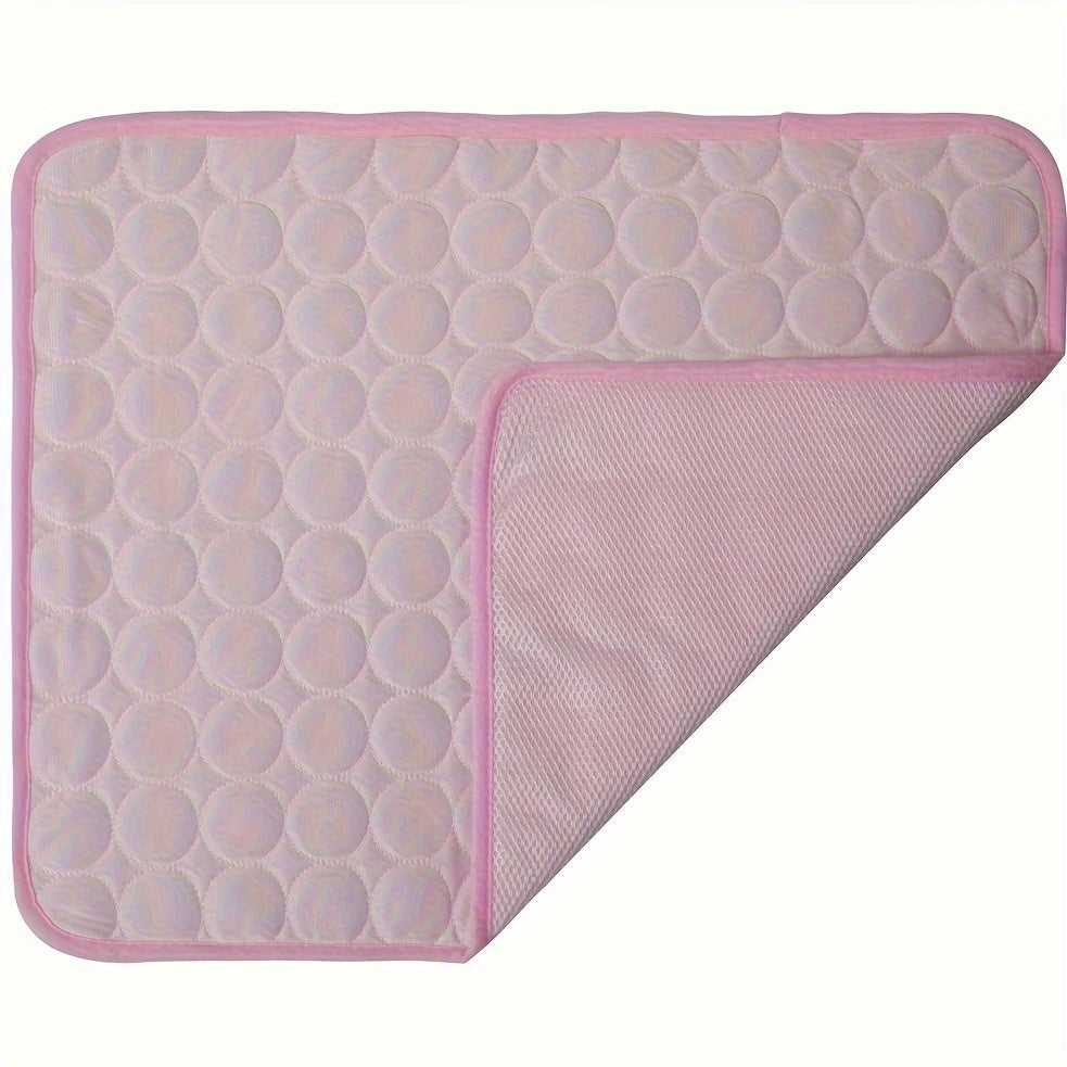 Cooling Dog Bed, Bite-Resistant Pet Mat, Breathable Ice Silk Cushion for Summer Comfort