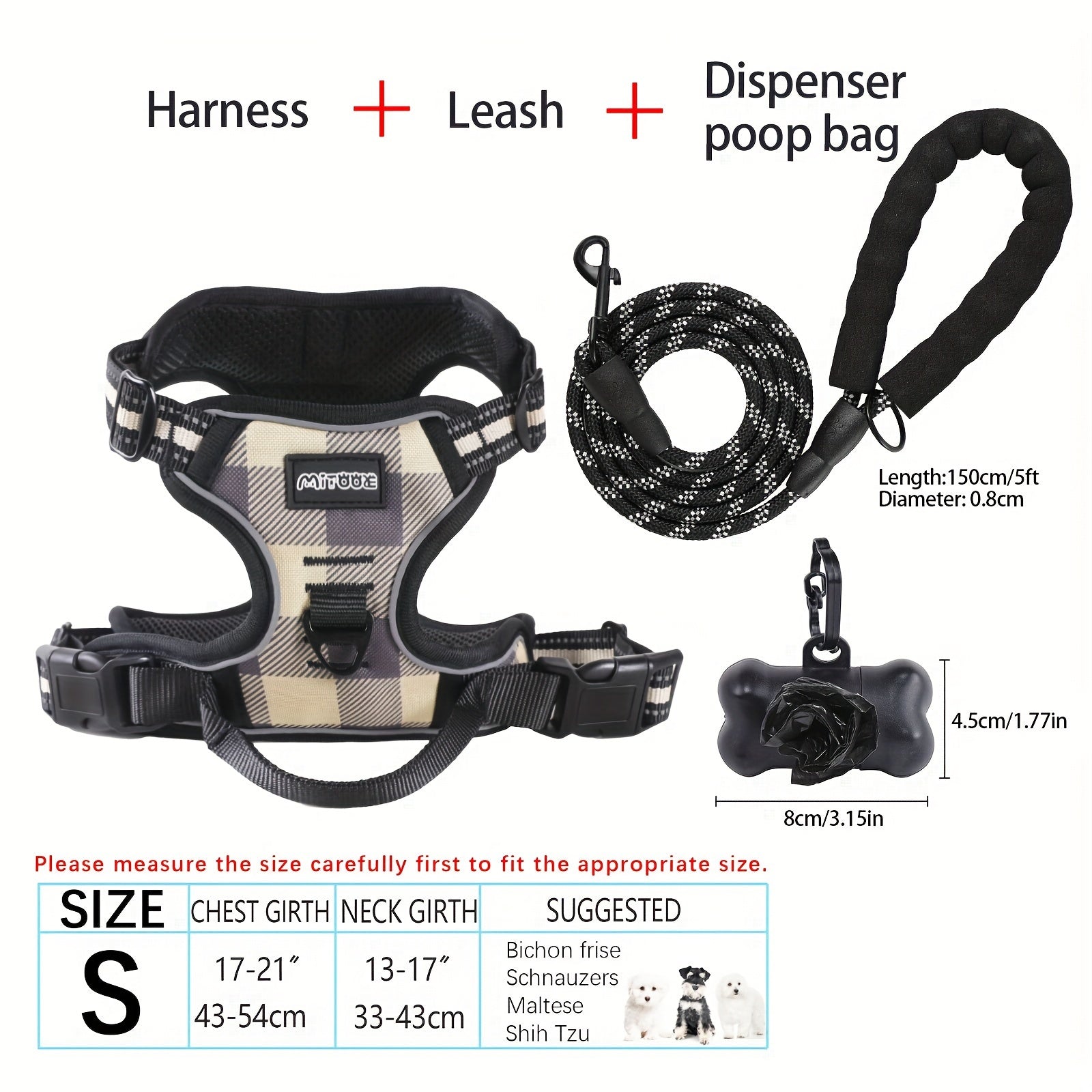 dog harness and leash set