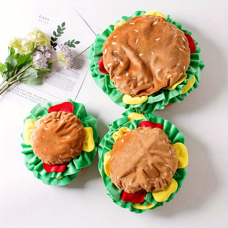 Dog Cat Hamburger Headgear Collar Hat Cartoon Pet Accessories Clothes Funny Costume Elizabethan Ring