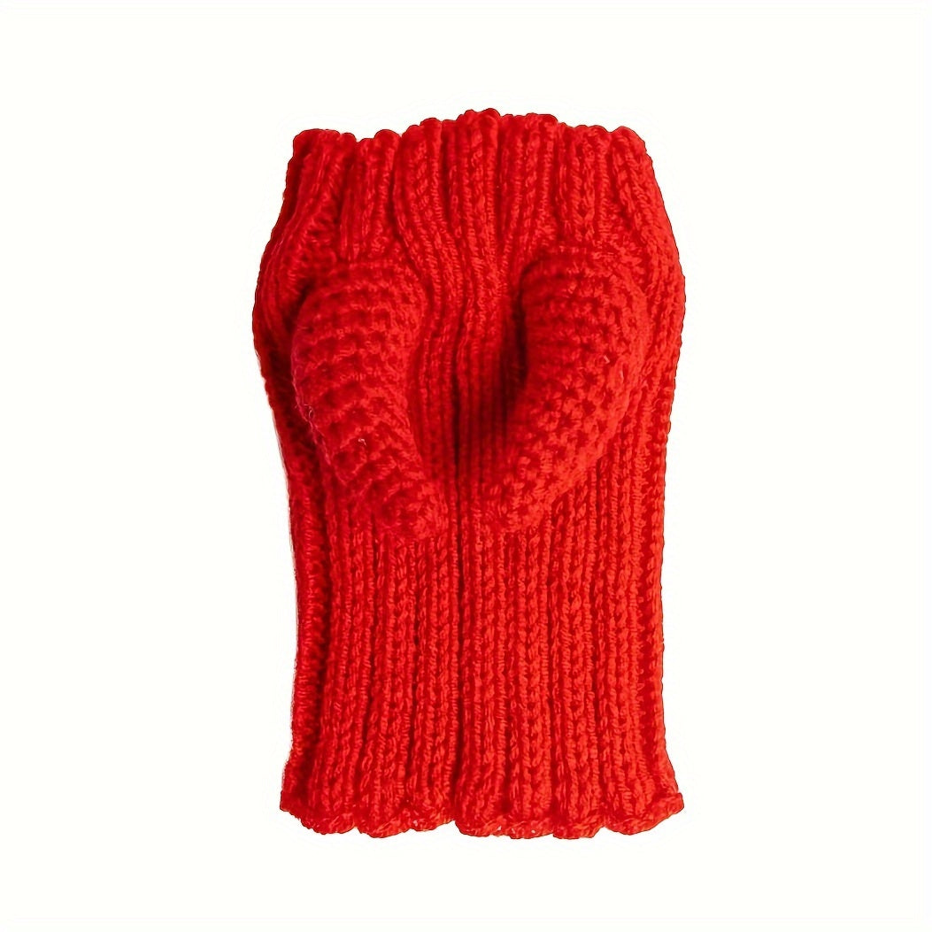 Dog & Cat Devil Horns Beanie - Cozy Knit Pet Earmuffs Ear Warmer Headband, All-Season Polyester Hat for Pets, Ideal for Winter, Halloween, Christmas Pet Accessories, Suitable for Small, Medium, Large Breeds