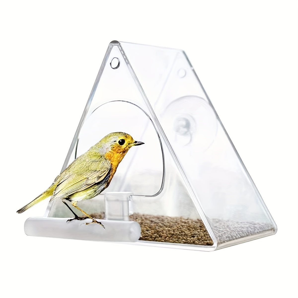 Transparent Acrylic Window Bird Feeder with Strong Suction Cup for Garden and Yard