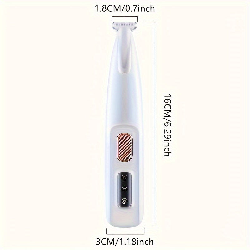 Pet Grooming Kit, Rechargeable Electric Paw Trimmer for Dogs and Cats, Dual-Use USB/Battery Powered, LED Light, Wide Blade, Quiet Operation, Ideal for Whisker, Foot & Eye Hair Removal