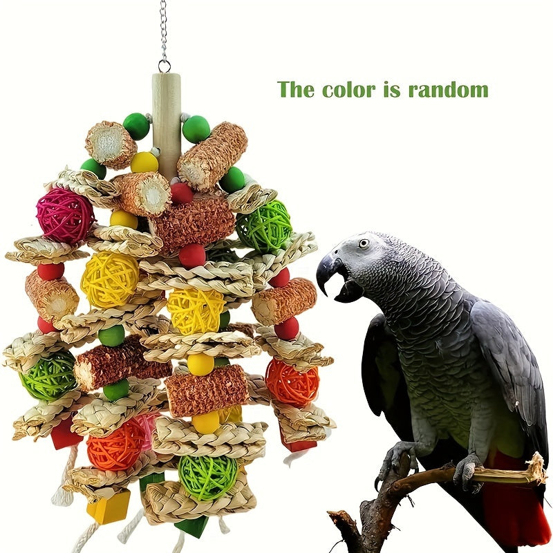 1pc Vibrant Wooden Parrot Swing Toy - Colorful Hanging Bird Cage Hammock with Bell, Sturdy Construction, Easy Installation, Suitable for Small to Medium-Sized Birds like Budgies, Conures, Lovebirds, Finches - Assorted Color,