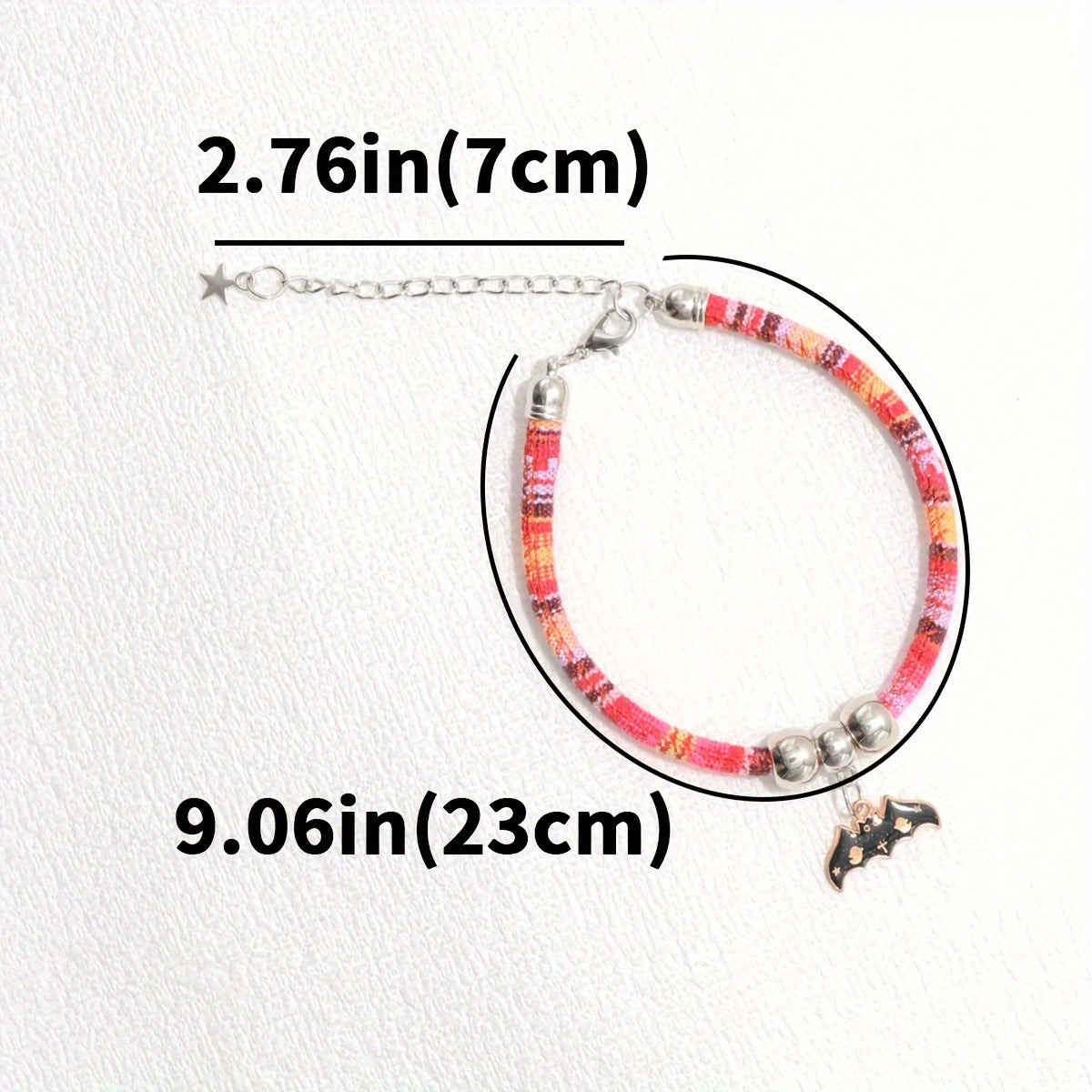 Spooky Bat Charm Pet Collar - Adjustable, Durable Nylon Necklace for Cats & Small Dogs, Ethnic Style Accessory with Halloween Theme, Comfortable Wear, Easy to Put On and Off