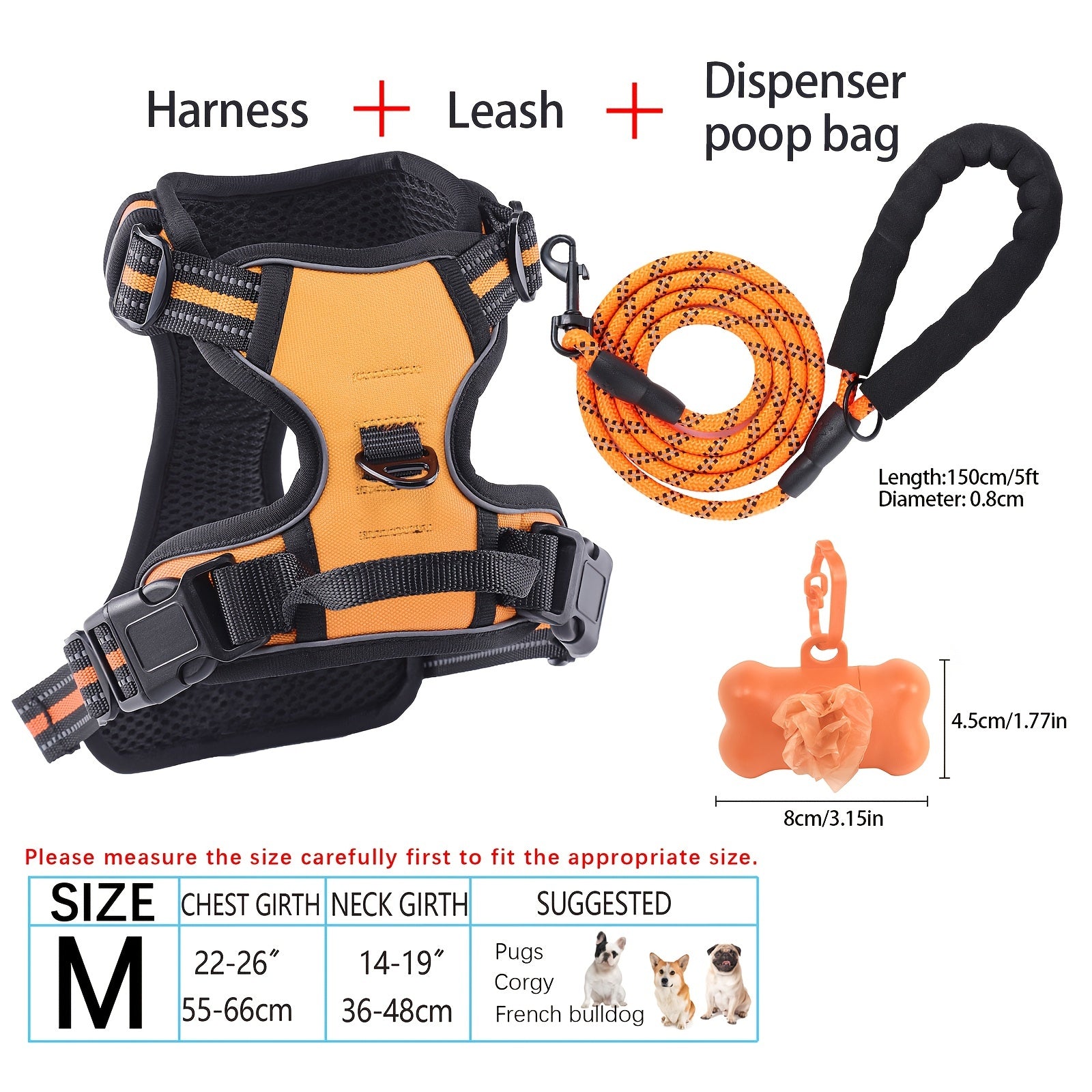 dog harness and leash set