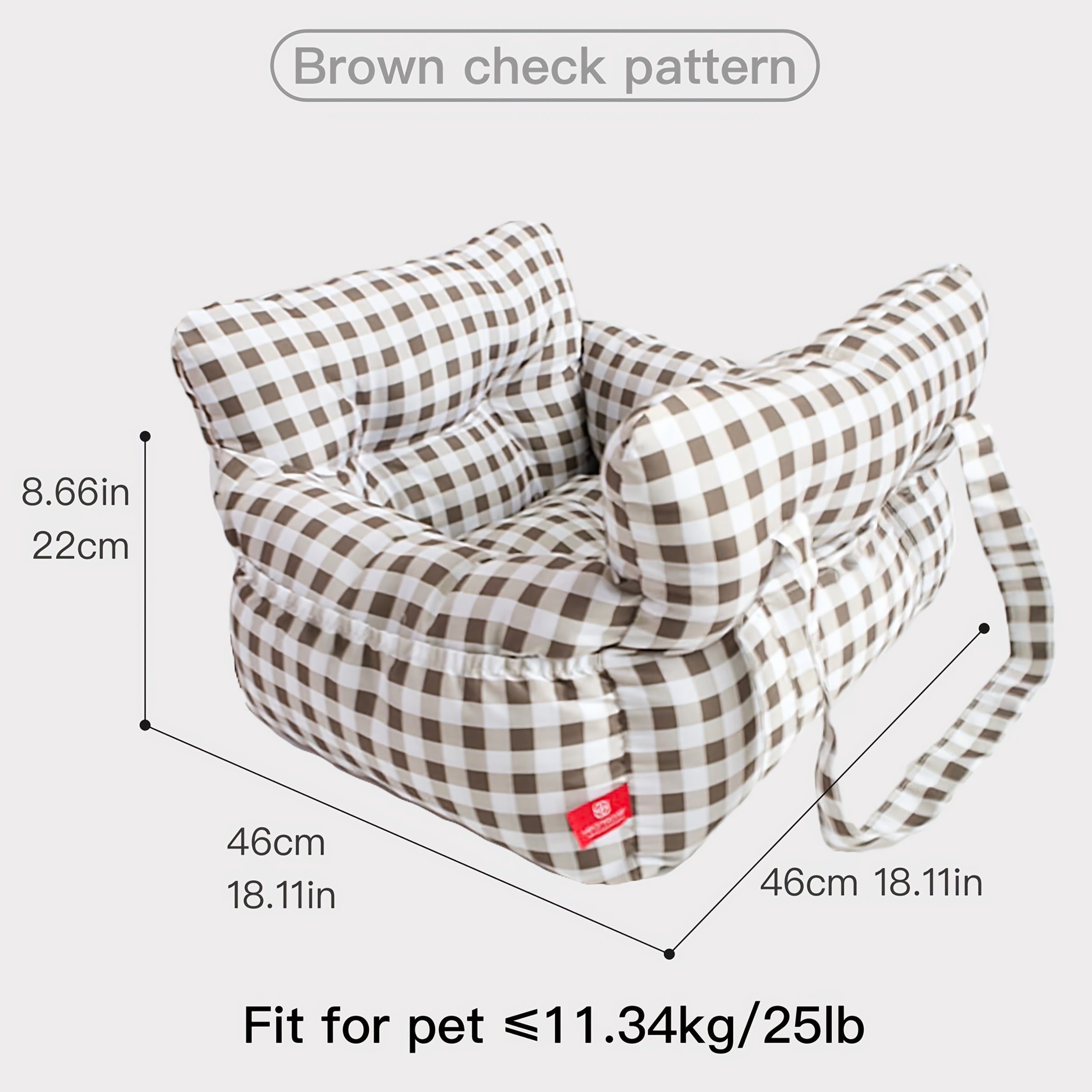 Dog Carrier Car Seat for Dogs & Cats - Portable Warm Travel Pet Bed with Safety Hook & Buckle, Handheld/Shoulder Strap, Fits Car Front/Back Seat, Suitable for Fall/Winter, Christmas Gift