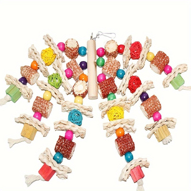 1pc Natural Corn Cob Delight - Stimulating Bird Chew Toy for Small and Medium-Sized Parrots, Cage Toys for Healthy Beak Exercise, Fun and Interactive Playtime, Durable and Long-Lasting