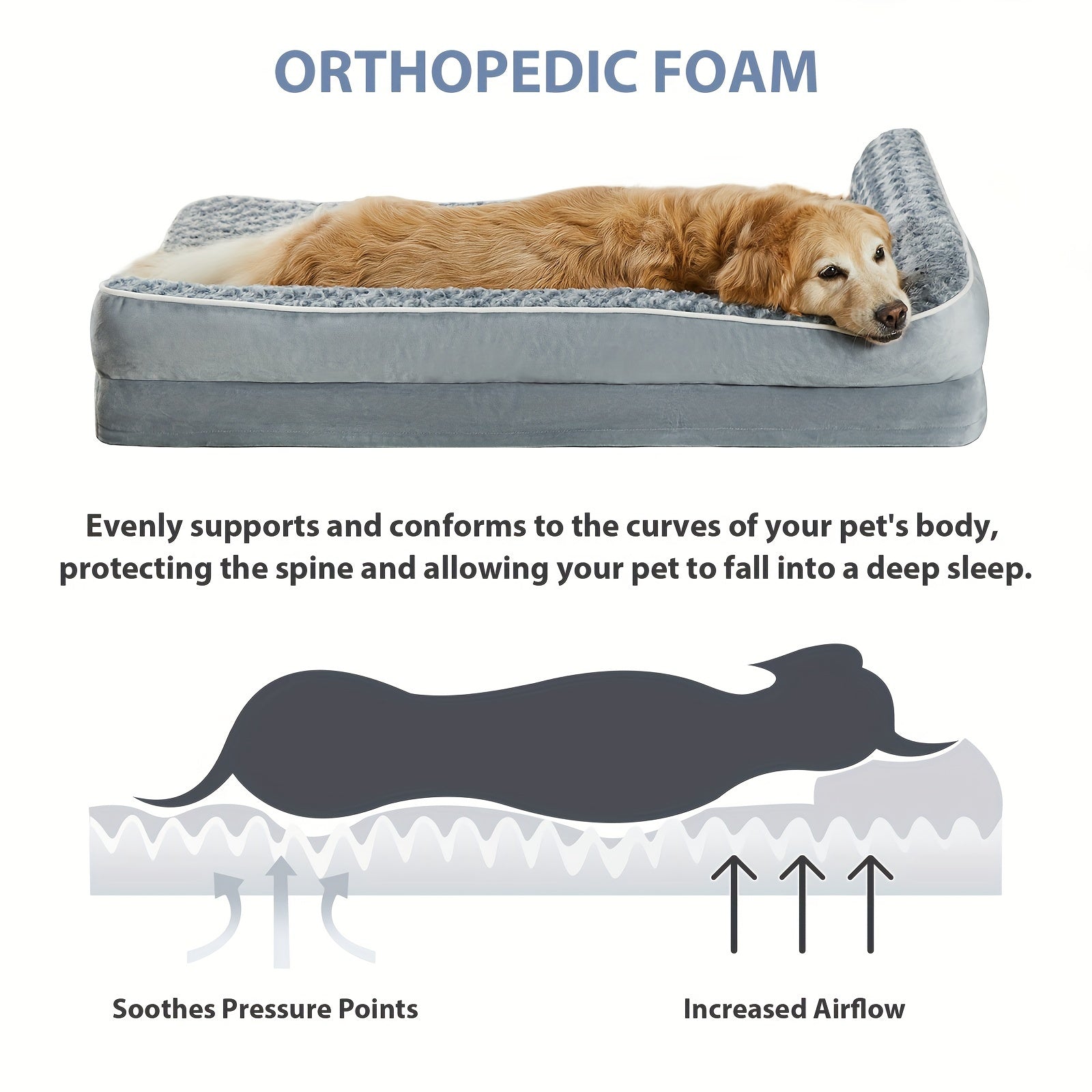 Orthopedic Dog Beds for Large Dogs, Extra Large Waterproof Dog Bed with Removable Washable Cover, Egg Crate Foam Pet Bed, XL Dog Crate Bed, dog beds large sized dog, large dog bed, large dog bed, dog beds for large dogs