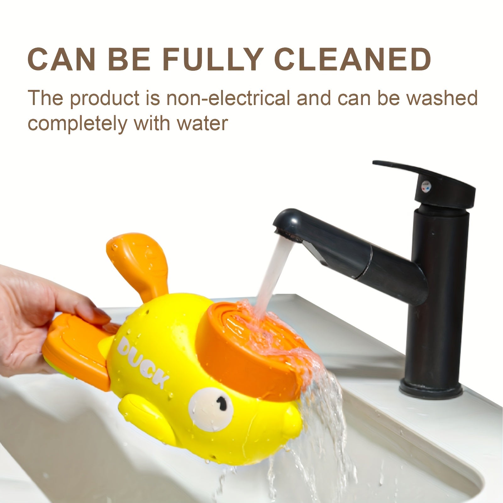 Durable Plastic Yellow Duck Interactive Dog Toy & Automatic Feeder - No Batteries Needed, Push & Pull Pet Feeder with Treat Dispenser for Mental Stimulation & Healthy Eating - Suitable for Small, Medium & Large Dogs, Pet Feed