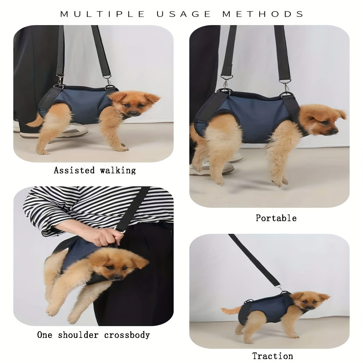 Dog Harness, Portable Dog Harness For Small Dogs, Hind Leg Support Pet Harness, Vest Adjustable Breathable Straps For Dog Walking, Without Battery