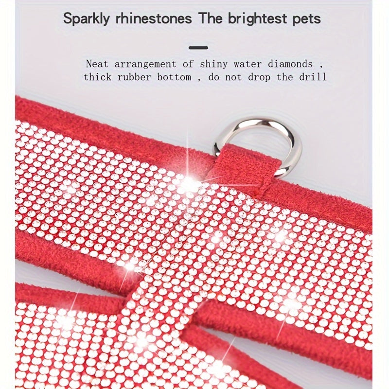 No Pull Pet Harness For Dogs, Bling Rhinestone Soft Dog Harness, Escape Proof Dog Vest Harness For Outdoor Walking Jogging