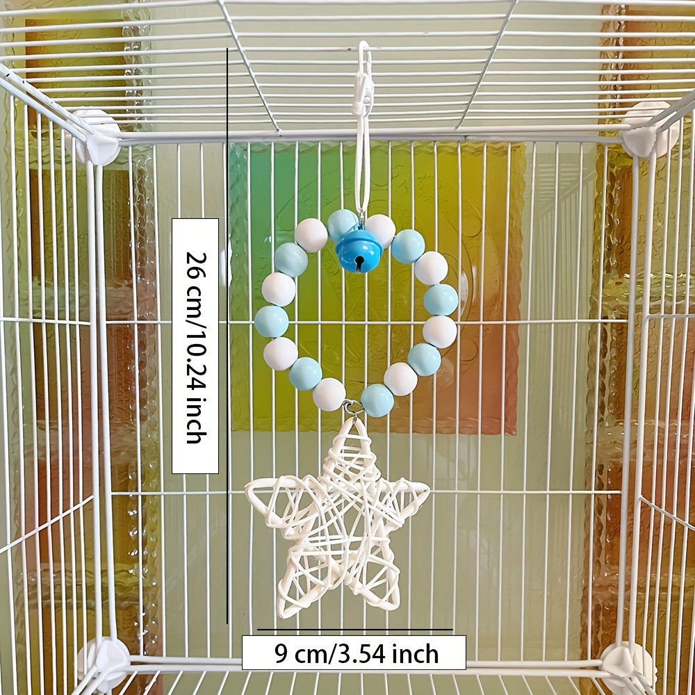 1pc Bird Chewing Rattan Toy, Small Parrot Hanging Swing Molar Toy For Bird Cage Hanging Toy, Pet Birds Swing Pecking Bite Toy