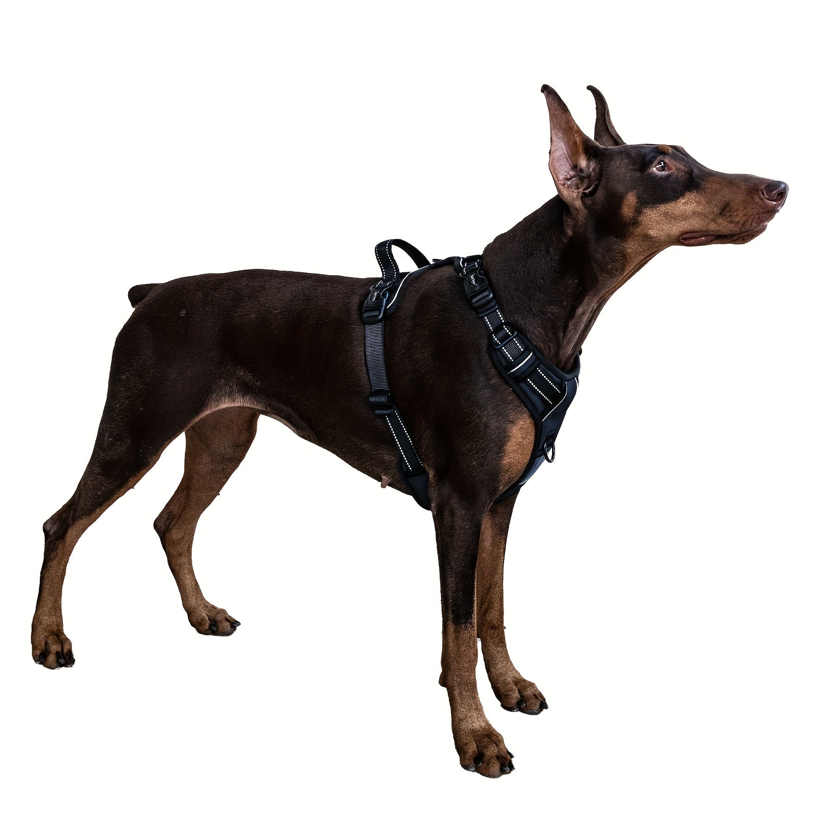 Handle-free Dog Harness With A Handle, Easy-to-walk Dog Vest Harness, Breathable And Reflective Step-in Pet Harness, Suitable For Training, Walking, And Hiking, Gray, Size L, Without Battery