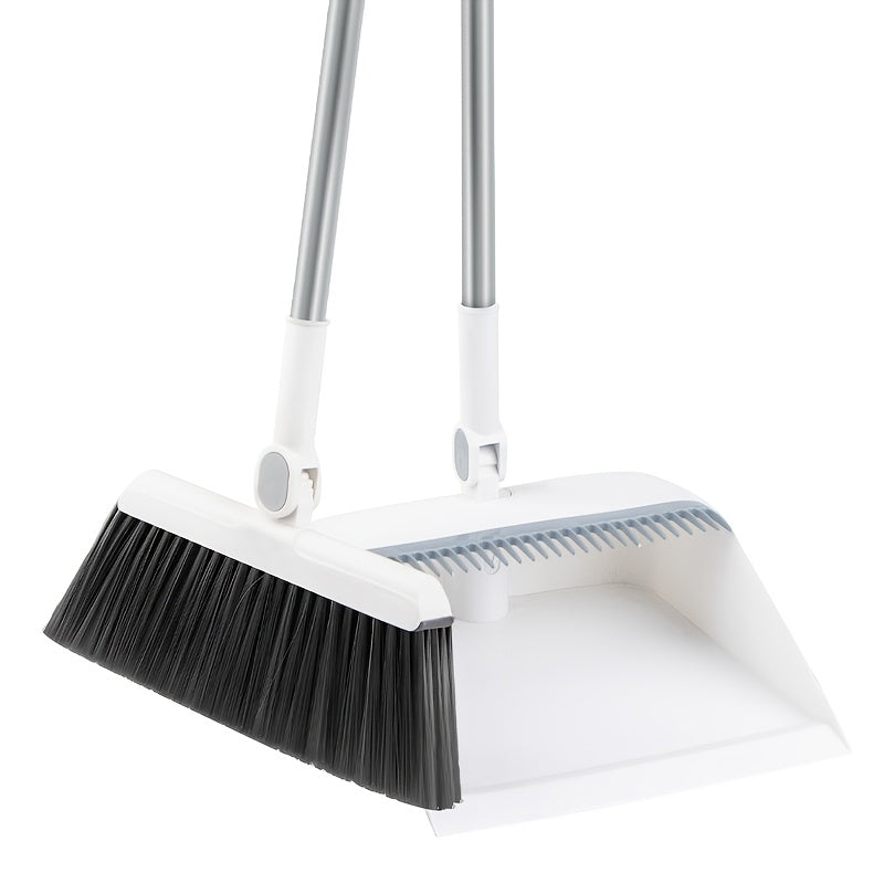 2pcs Set Of Brand New 3-in-1 Rotatable And Foldable Magnetic Suction Broom Dustpan Sweeping Set, Enlarged And Thickened Household Broom, Living Room, Bedroom Pet Hair Cleaning Broom, Non Stick Soft Hair Blue/orange/white Broo