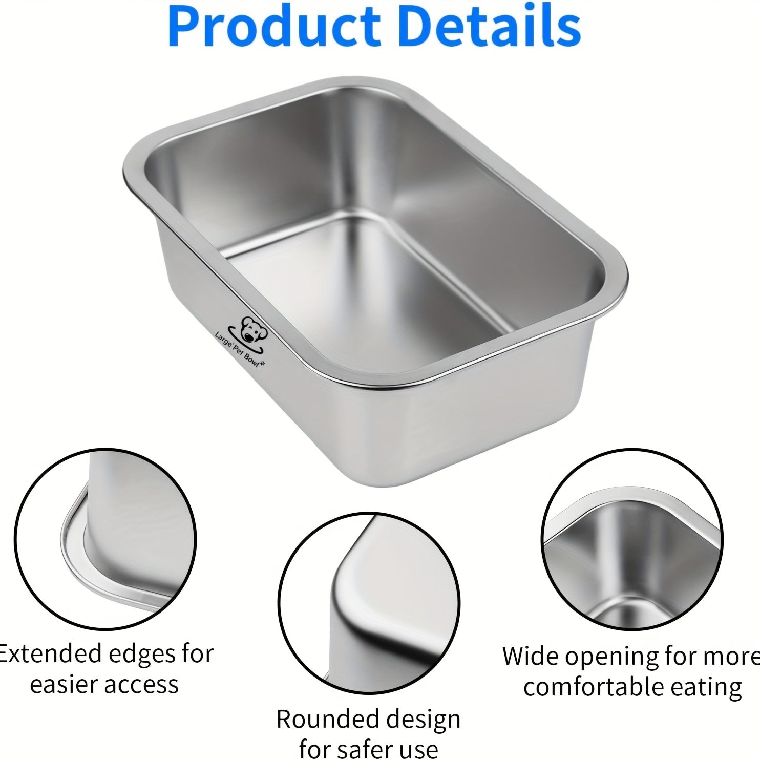 2-Pack Misofog Stainless Steel Dog Bowls for Large Dogs - 2.65 Gallon High Capacity Extra Large Food & Water Bowls with Non-Slip Rubber Base, Durable Easy-Clean Design for Hardwood & Tile Floors, Pet Feeding Essentials, Moder