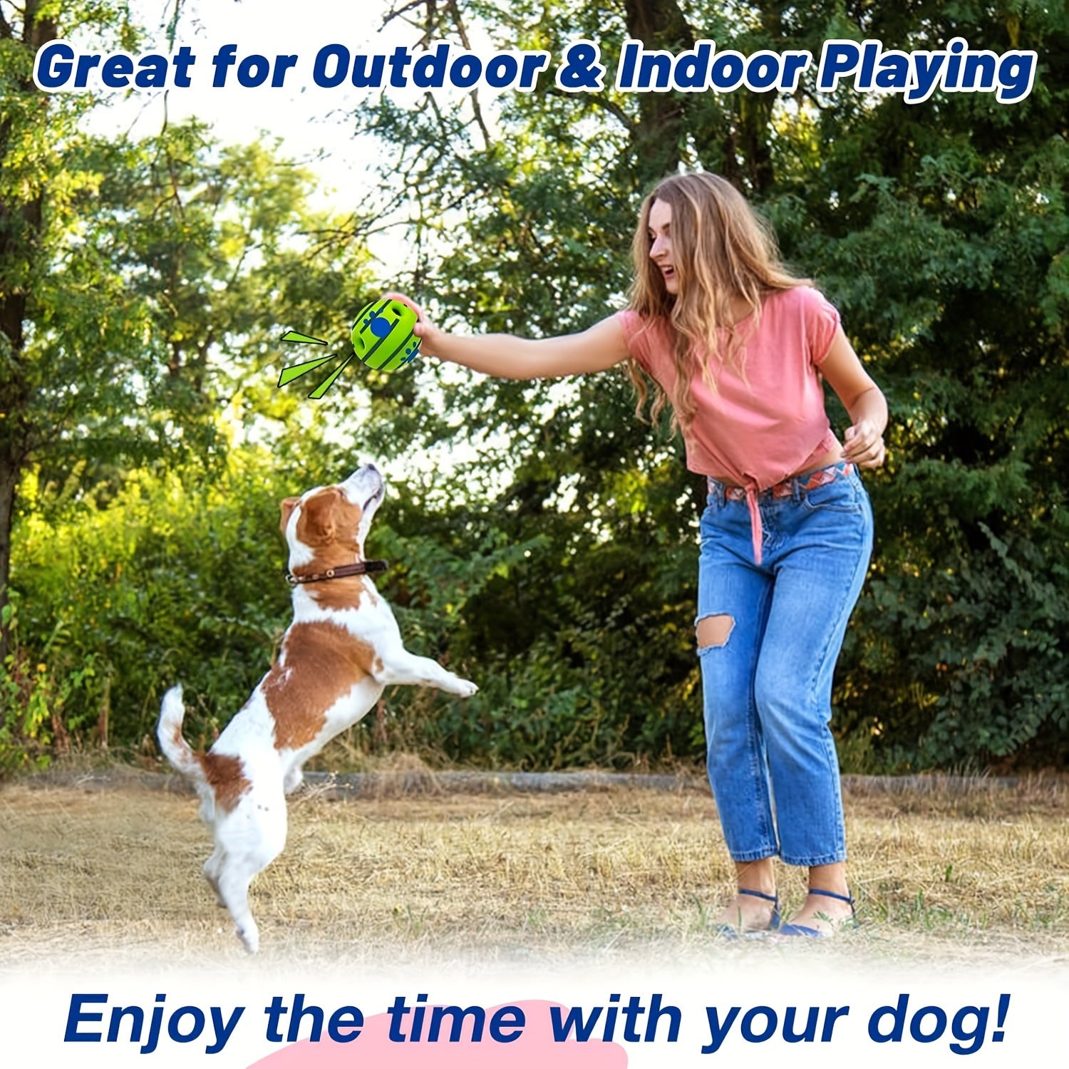 Durable Squeaky Dog Chew Toy Ball