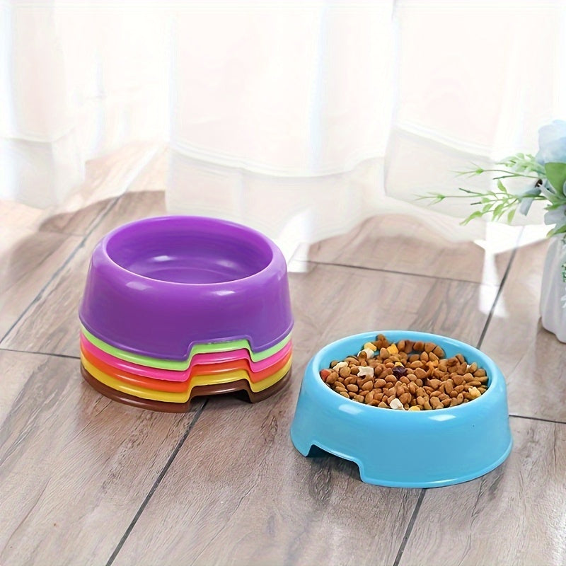 Stackable Plastic Cat and Small Dog Bowls - Pet Feeding/Water Bowls for Cats and Chihuahuas - Classic American Style Pet Food Dish - Set of Multiple Basic Animal Feeders