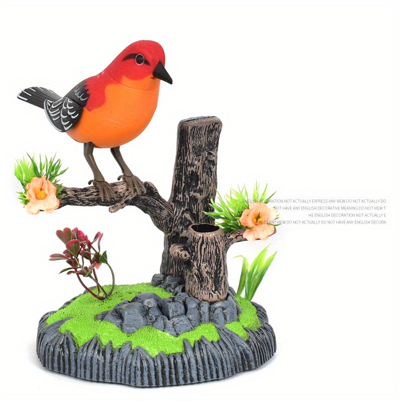 Simulation Voice-activated Bird Decoration Display Electric Induction Parrot Can Call And Move Birdcage Electronic Pet Toy