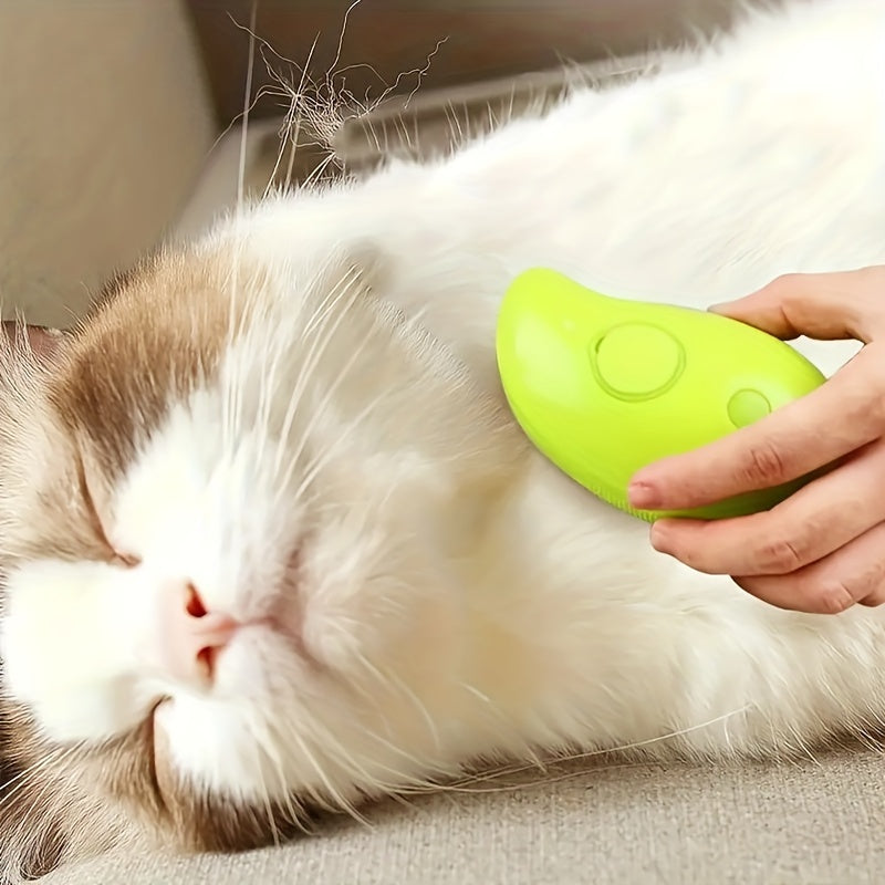 3-in-1 Steam Pet Grooming Brush for Cats & Dogs - USB Rechargeable, Water Spray Comb for Easy Hair Removal and Bathing