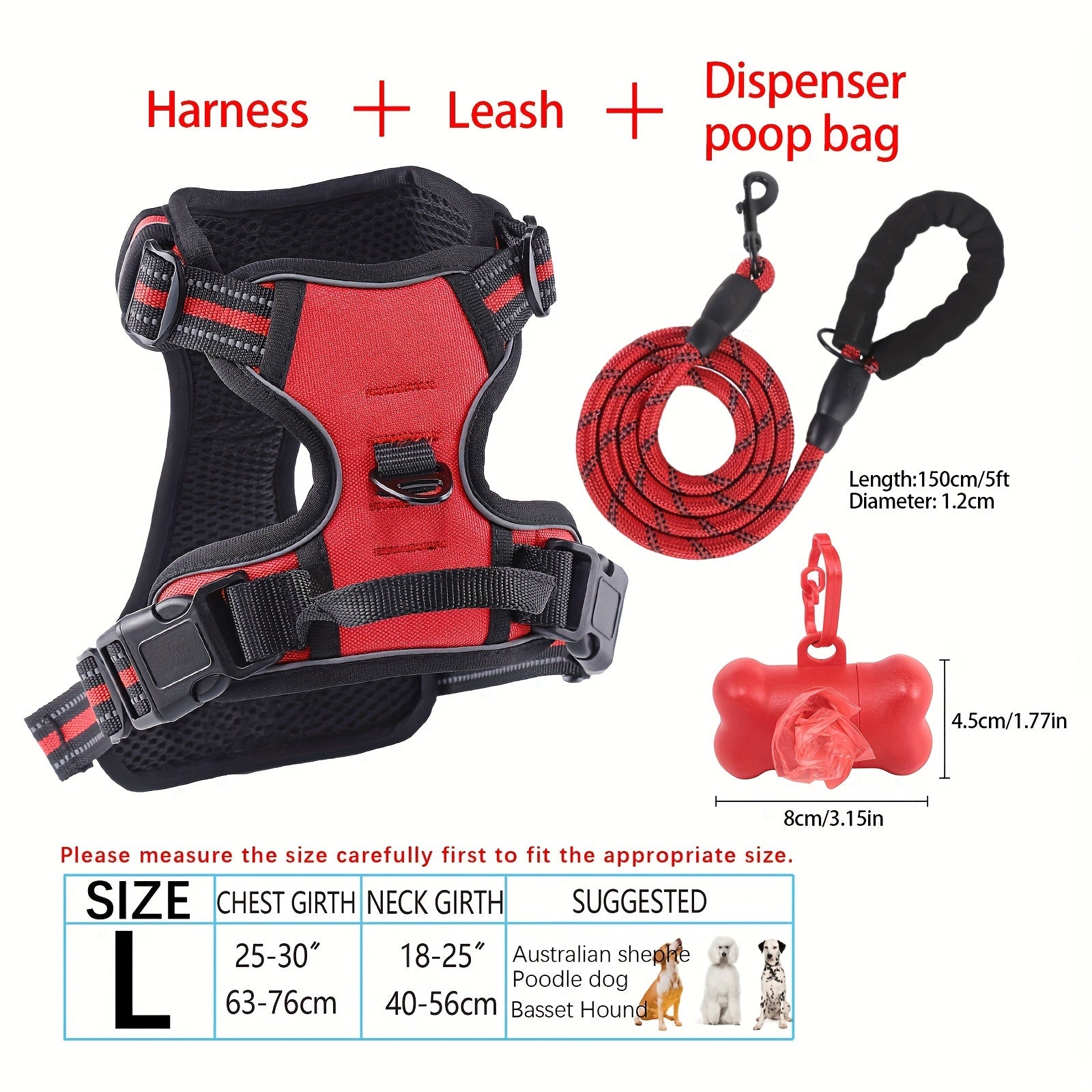 dog harness and leash set