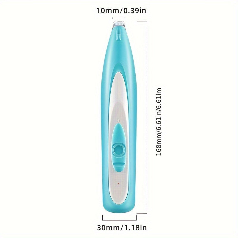 3 Colors USB Rechargeable Electric Pet Paw Hair Trimmer Clipper Kit, LED Illuminated Deep Trim, Lithium Battery - F1 Pet Grooming Tool