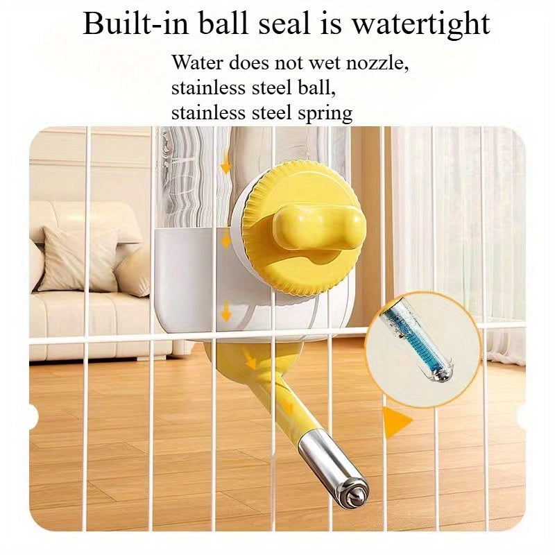 A 2pcs hanging automatic feeder drinking bowl, automatic gravity pet feeder no drip water set, Cage pet feeding bowl dispenser for pet cats, dogs, puppies, rabbits (yellow gray green food)