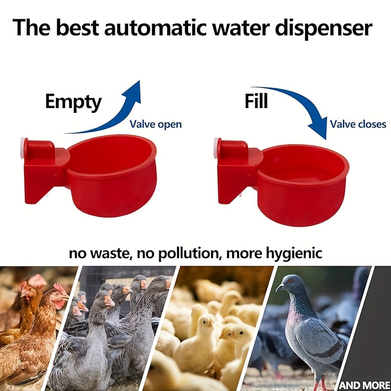 6/12/20pcs Automatic Chicken Waterers with Cleaning Brush - Premium PP Self-Stopping Dispensers for Coop Farming | Durable, Tool-Free Install | Ideal for Chickens, Ducks, Poultry & Birds | Leak-Proof & Easy to Refill