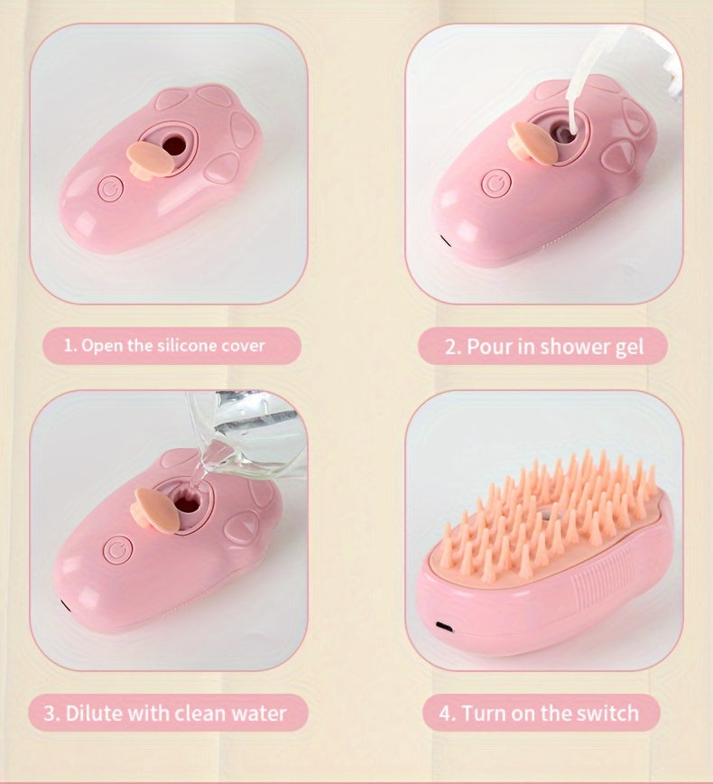 3 In 1 Self-cleaning Massage Combs, Pet Grooming Brush For Cats, Pet Steam Brush USB Charging Cat Comb, Undercoat Hair Removal Comb, Pet Care Electric Spray Massage Cat And Dog Remove Tangled And Loose Hair
