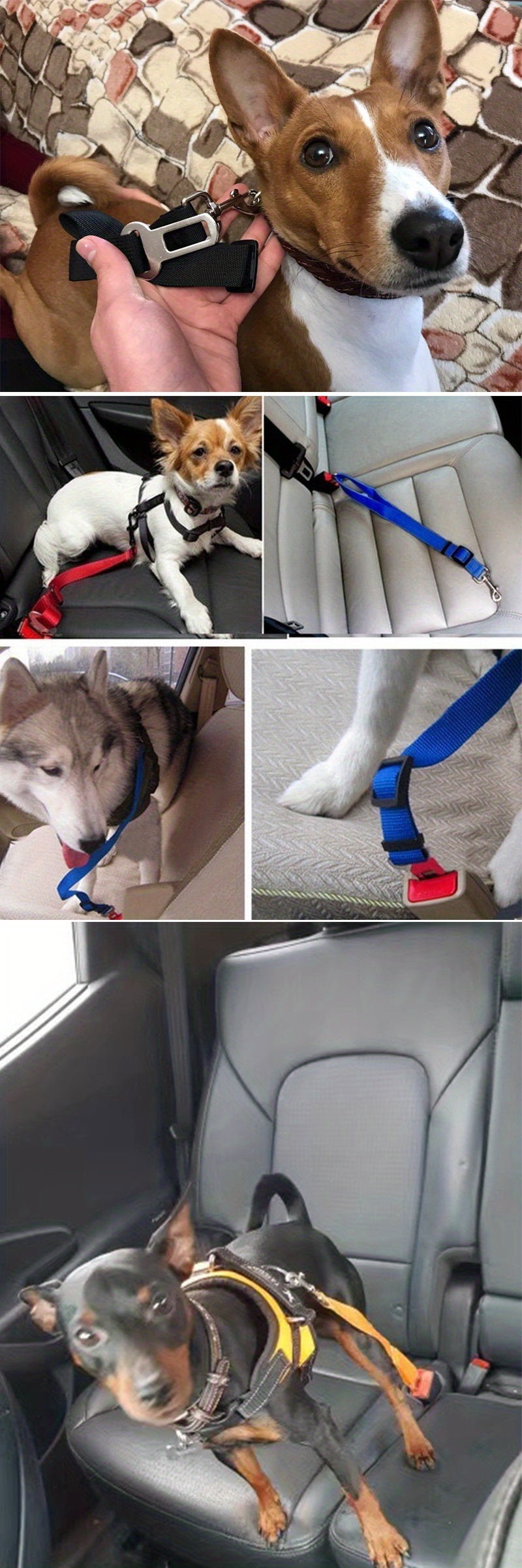 Retractable Dog Seat Belt for Safe Car Travel - Adjustable, Comfortable Harness and Leash - Ideal for Securing Pets on the Move