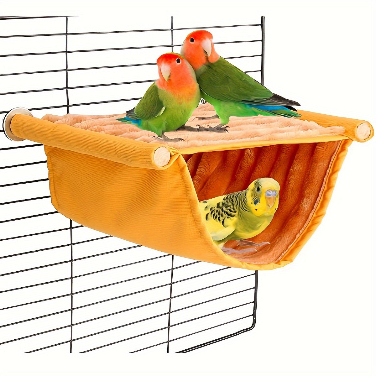 1pc Double-Layer Hanging Hammock For Birds, Warm Winter Nest With Soft Plush Lining, Cage Accessory