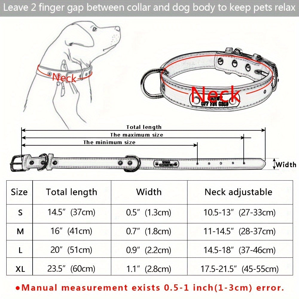 Custom Engraved Dog Collar with Personalized ID Tag