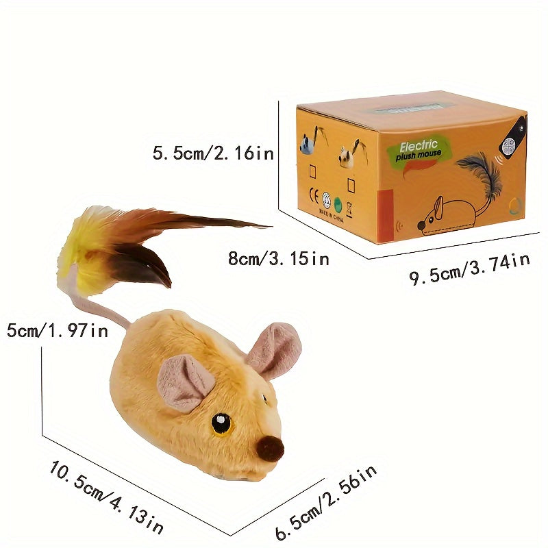 Interactive Cat Toys, Indoor Cat And Mouse Rechargeable Remote Control Cat And Mouse Toys, Feather Tail Electric Automatic Movement Remote Control Mouse And Cat Toys, All Varieties Of Cats Bored And Fun Cat Toys Wireless Chas