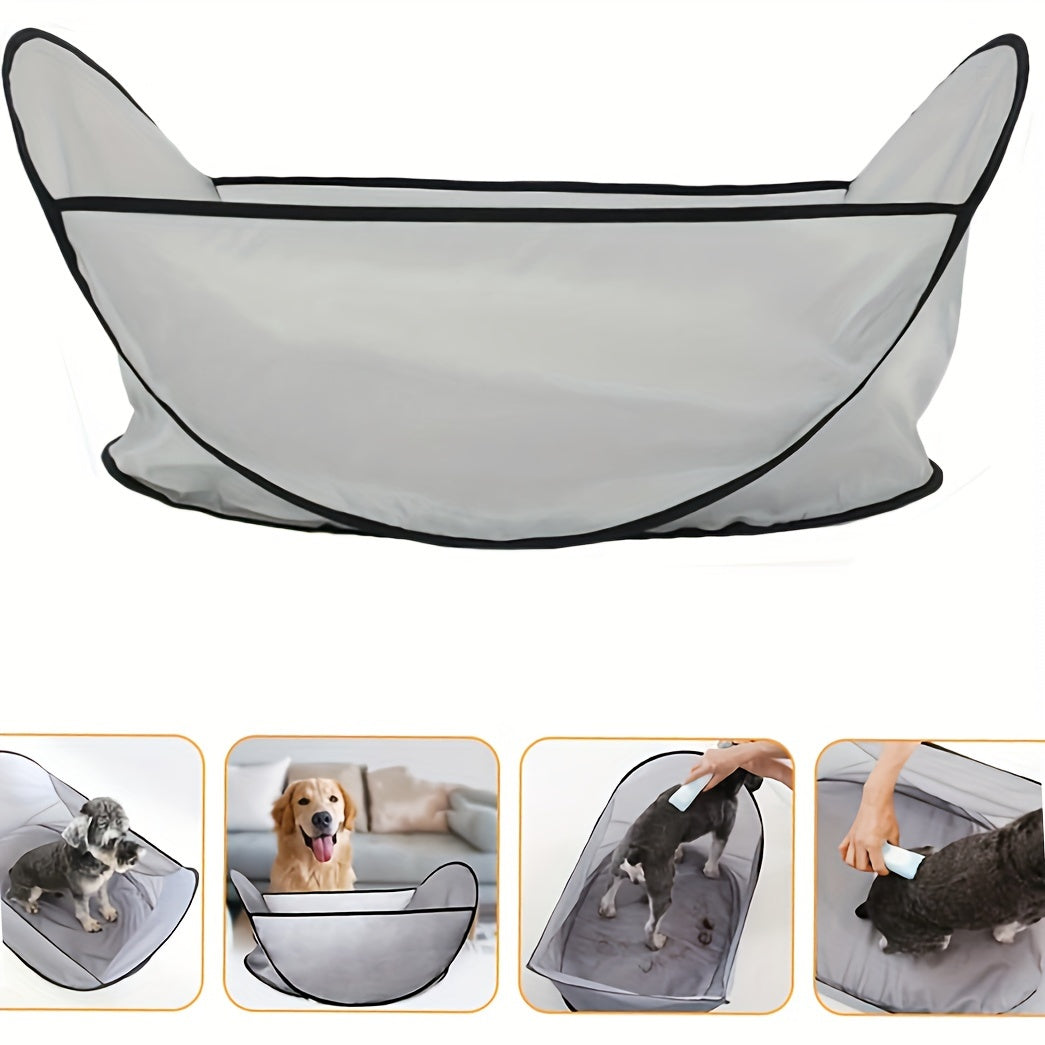 Pet Hair Cutting Cape - Easy Clean, Waterproof, Adjustable, Comfortable Bib for Dog Cat Shaving Trimming - Pet Grooming Tent, Hair Catcher, Protector for Home Use
