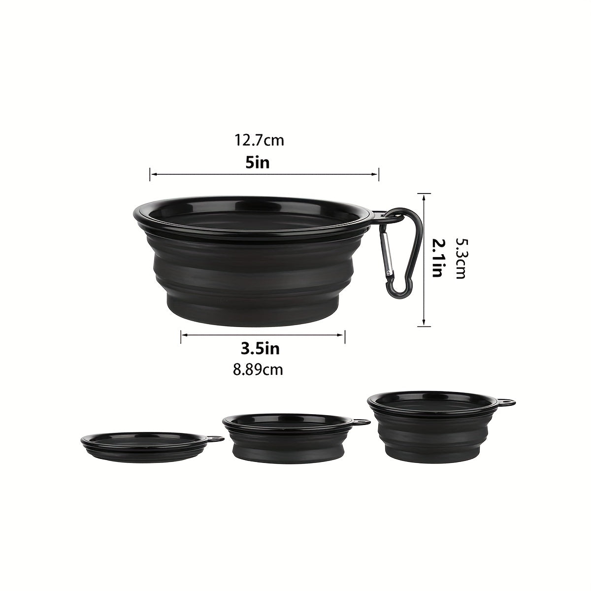 [5ft Leash Dog Harness] 5ft Leash, No Pull Dog Harness Set, Pet Harness | Foldable Dog Water Bowl, Dog Poop Bags And Holder | for Outdoor Camping, Walking, Running, Black, S, M, L, XL