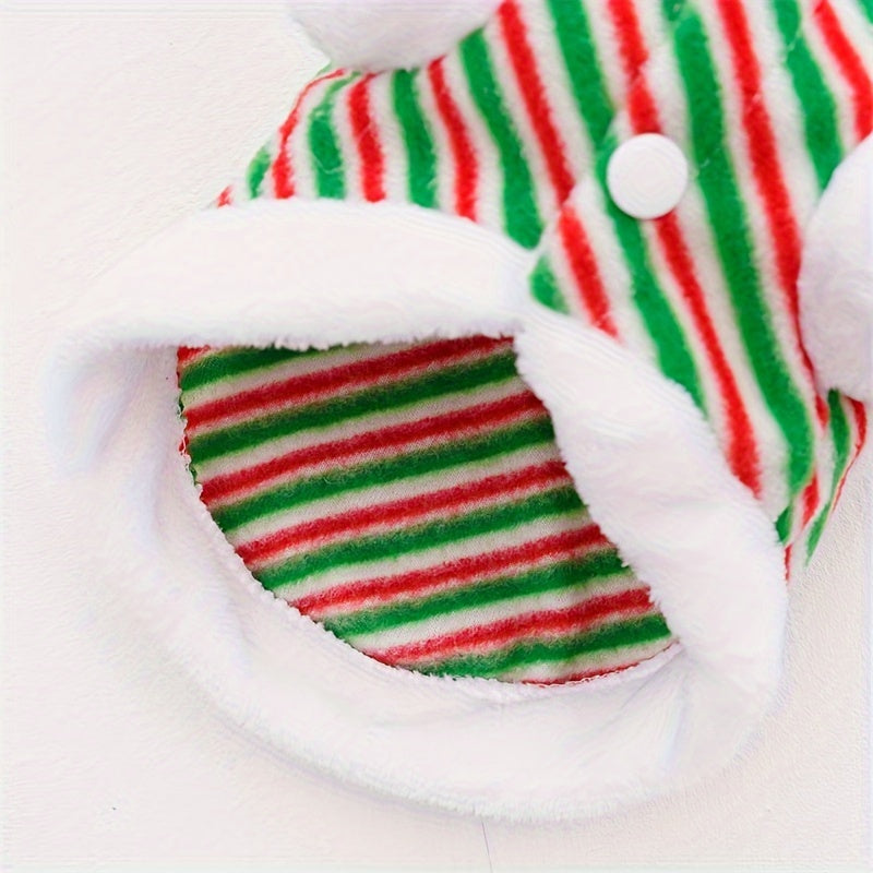 Set Of 2 Christmas Dog Hoodies, Winter Small Dog Outfits With Reindeer Antlers, Cute Polyester Pullover Pet Apparel – Hand Wash Only, Woven