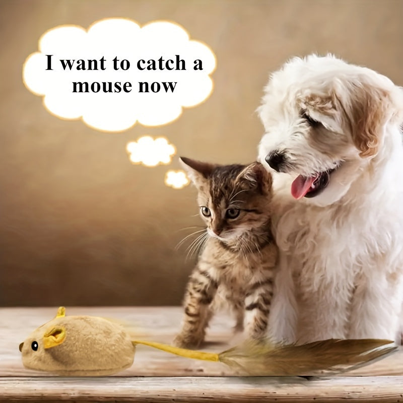 Cat toy electric charging LD light automatic obstacle avoidance plush mouse cat self high automatic relief from boredom and bite resistant pet toy