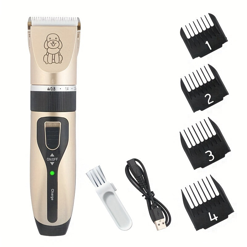 Electric Pet Grooming Scissor, Dog Grooming Scissors Electric Silent Hair Scissors Set, Dog Trimmer Dog Grooming Kit Rechargeable Cordless Pet Hair Thick Coat Dog Shaver