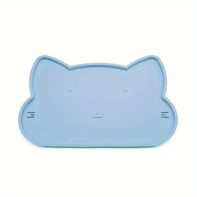 [Silicone Pet Feeding Mat] Waterproof Non-Slip Silicone Pet Feeding Mat - 19x12 inches, Easy Clean Floor Placemat with Raised Edges for Cats & Dogs