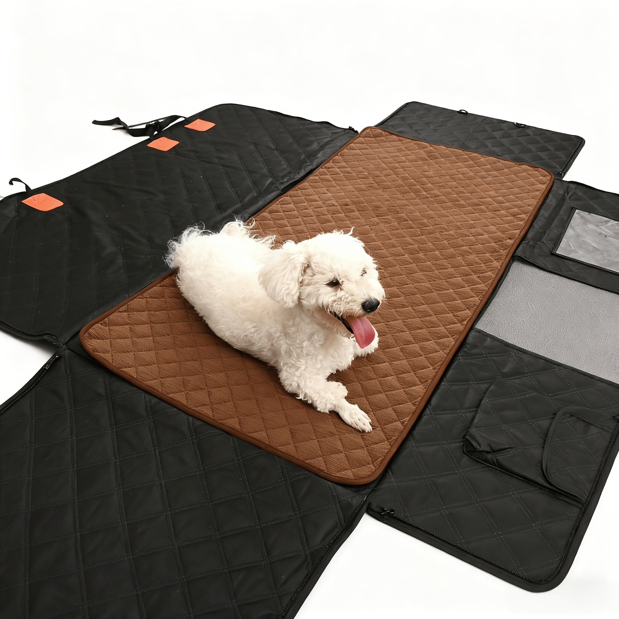 [Large Car Dog Seat Cushion] Non-Slip Thickened Fabric Large Car Dog Seat Cushion | Ergonomic Design, Machine Washable Pet Bed for Back Seat, Comfortable & Durable Car Ride for Dogs