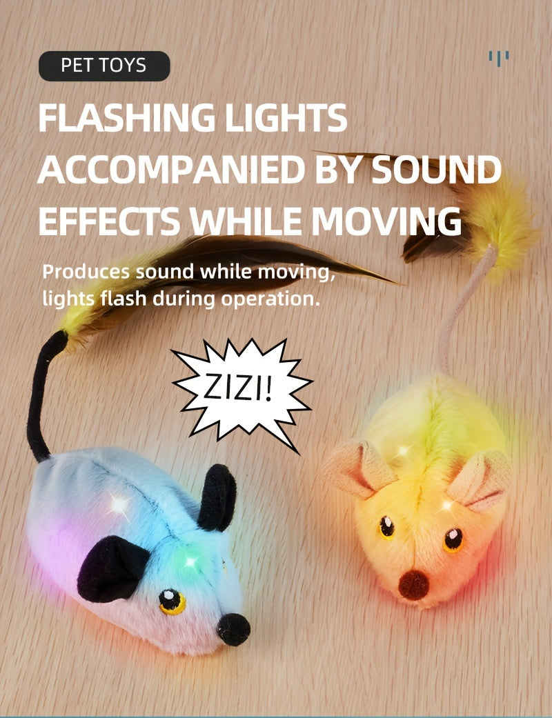 Rechargeable Remote Control Cat Toy - Interactive Electric Mouse with Feather Tail, Automatic Movement, and USB Charging - Fun and Engaging Pet Toy for All Varieties of Cats