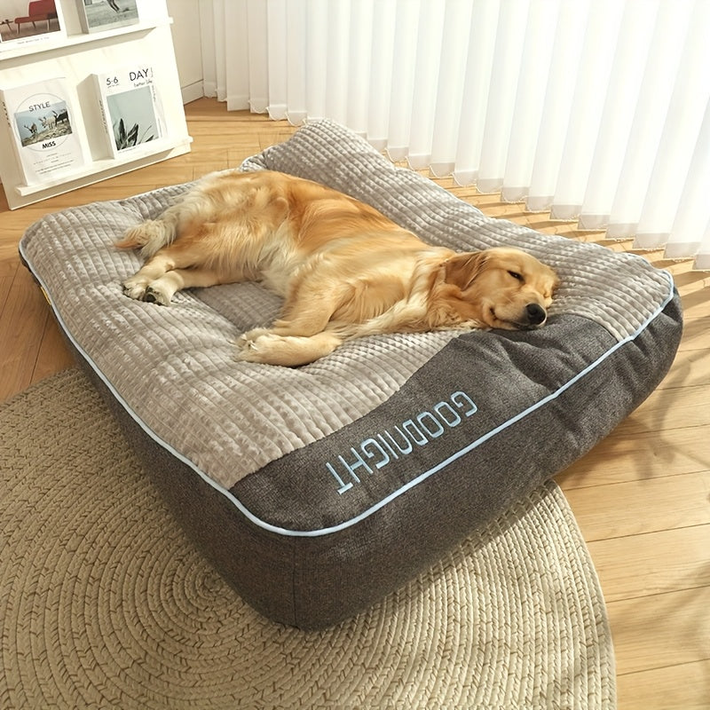 Deluxe Washable Dog Bed - Medium and Large, Double Side Optional, High and Low Side, All-season Detachable Mat, Warming Cozy Soft Pet Bed for Christmas Gift, Winter Warm Animals Sleeping Sofa