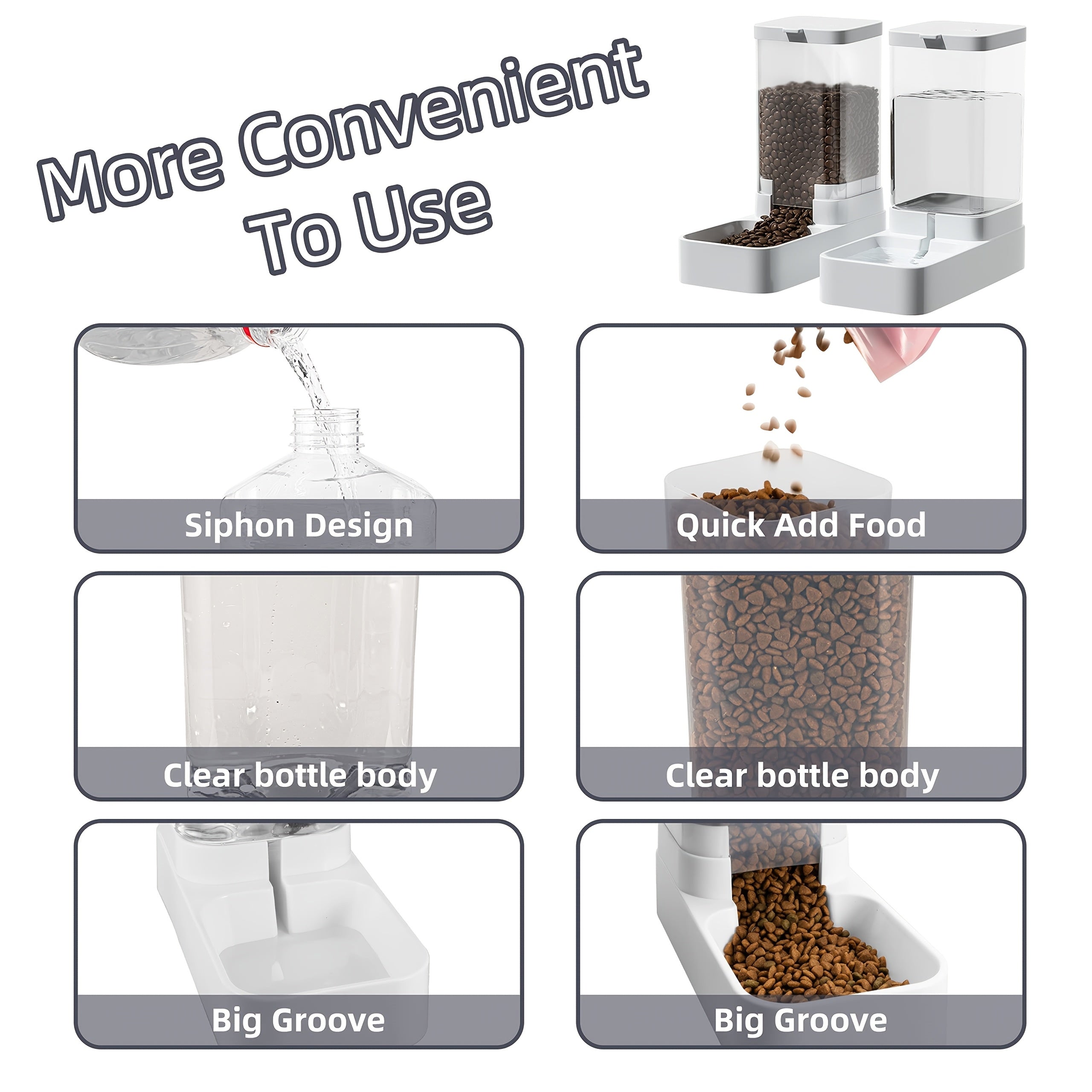 [ Hot selling ] 2pcs Gravity Pet Feeding and Drinking Set, Automatic Dog Food Feeding and Drinking Set - Pet Feeding Set - Suitable for Dogs, Cats, and Pet Animals